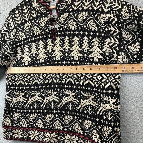 Vintage Nomadic Traders Nordic Wool Sweater With Reindeer & Pine Design S - Picture 7 of 9